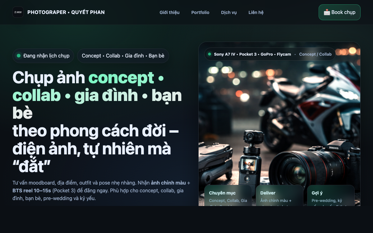 Ảnh landing page quyetphan.photograper.vn
